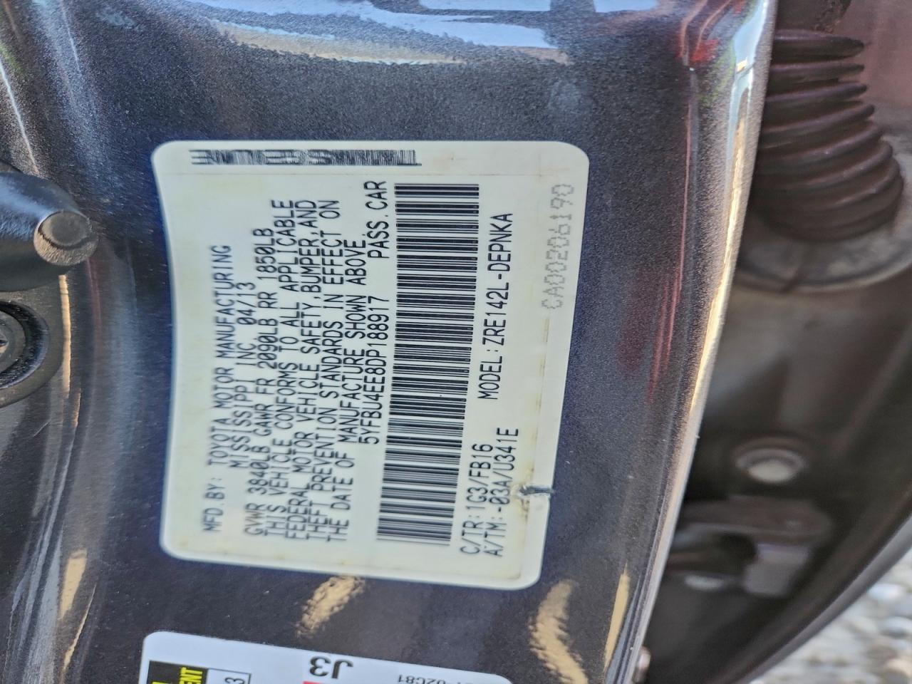 2013 TOYOTA COROLLA BASE photo 13