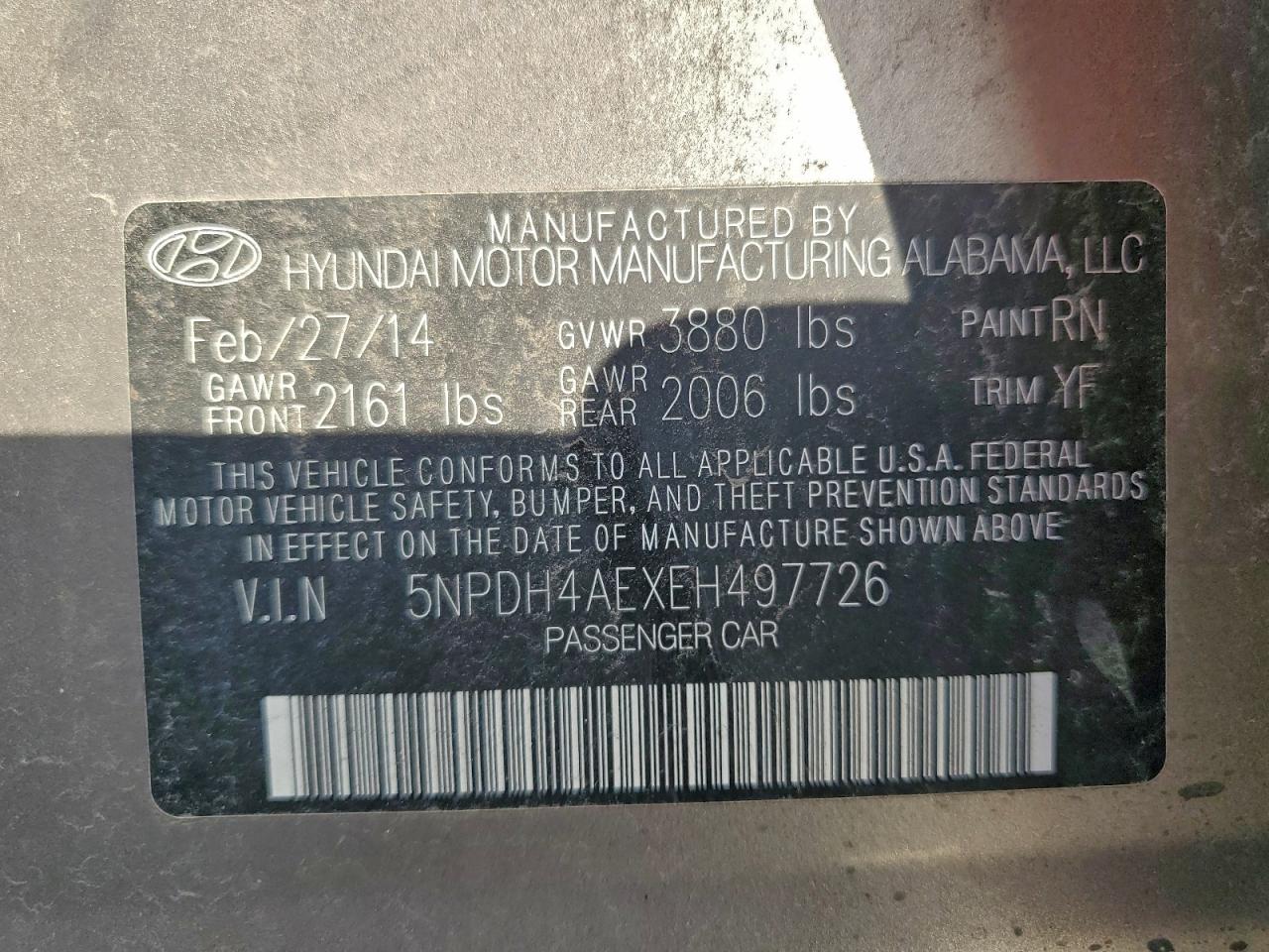 2014 HYUNDAI ELANTRA SE photo 12
