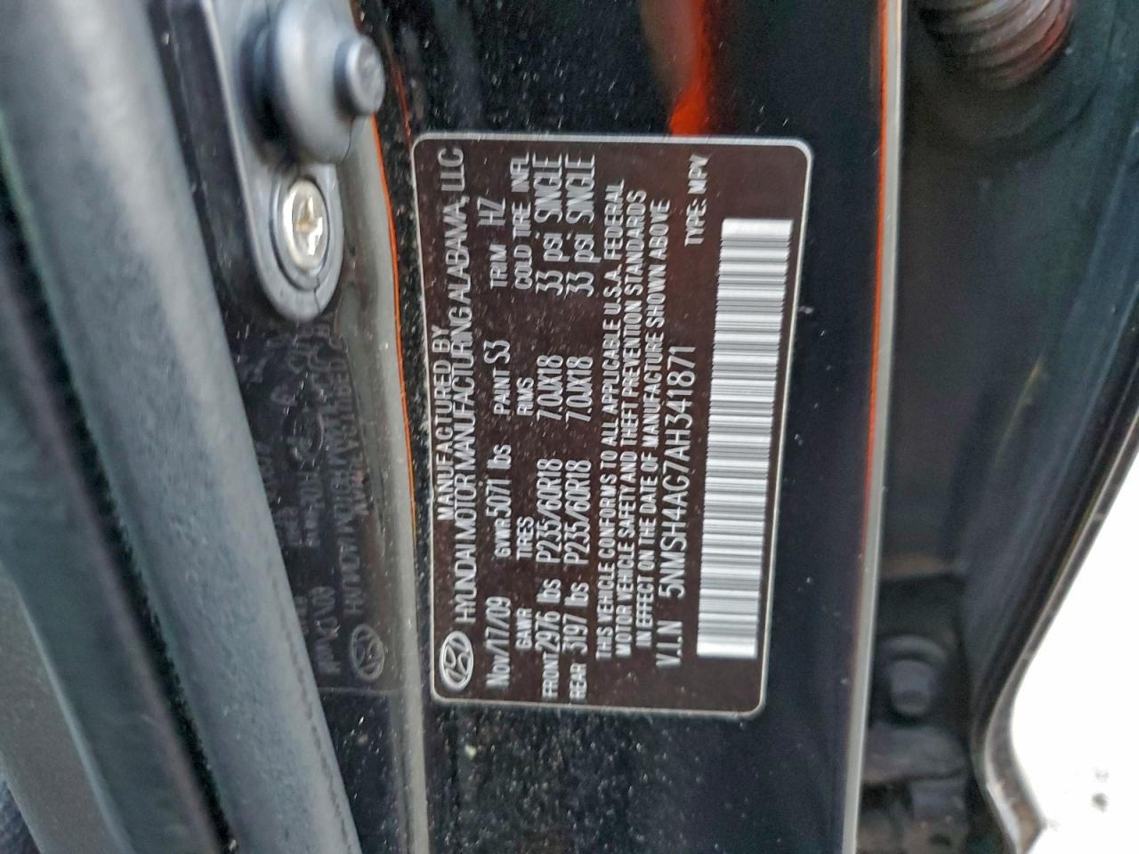 2010 HYUNDAI SANTA FE SE photo 13