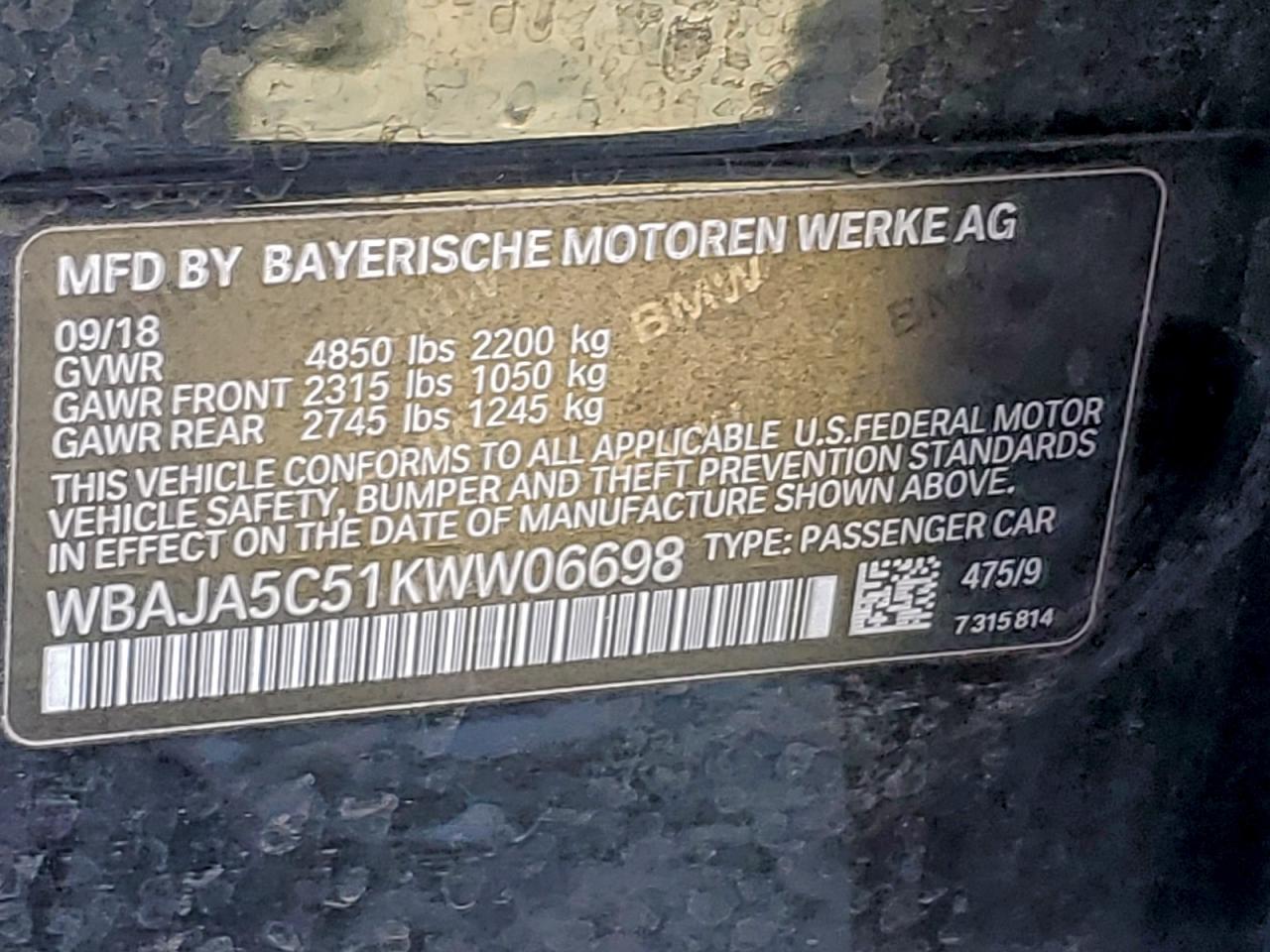 2019 BMW 530 I photo 13