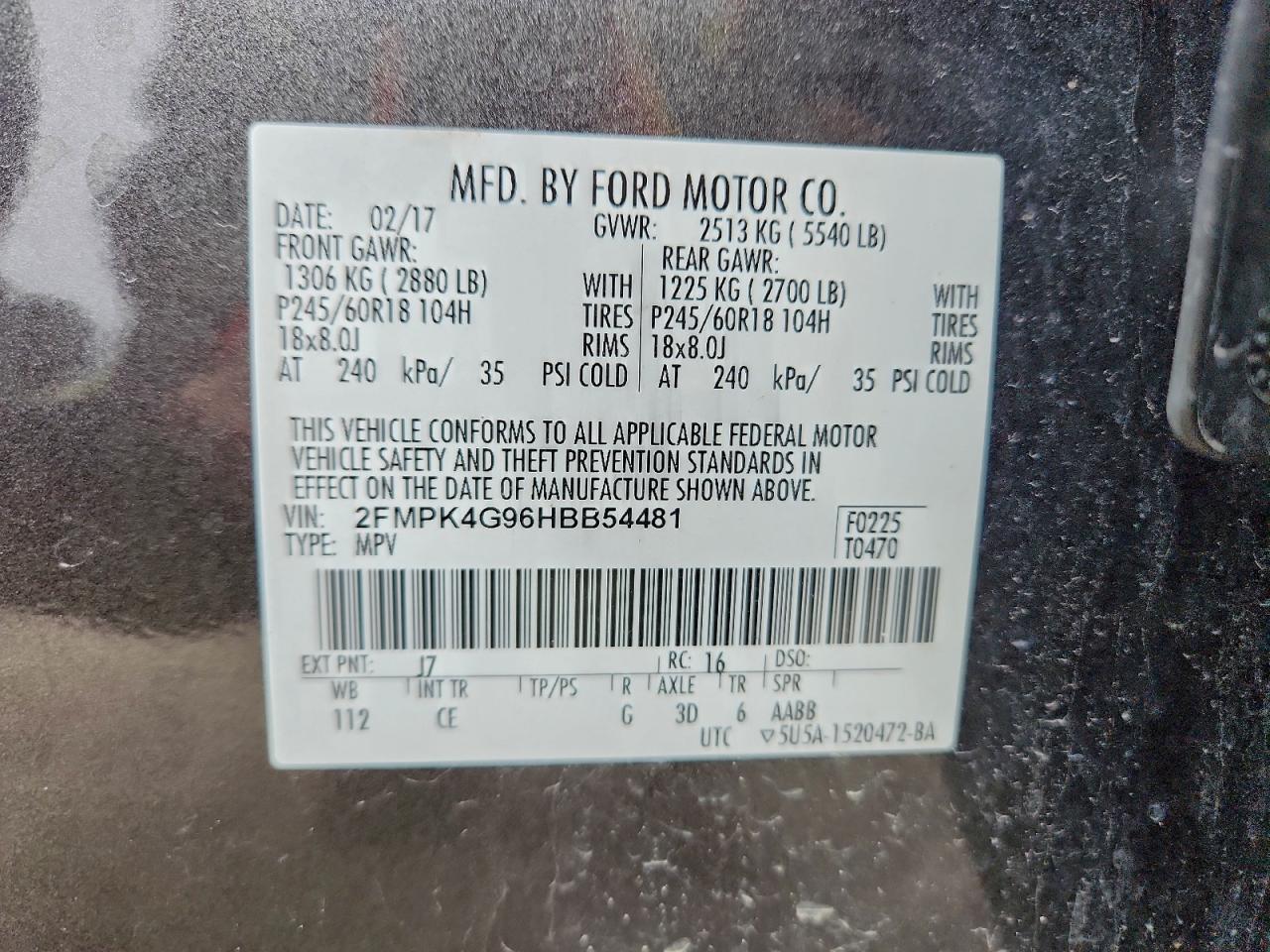 2017 FORD EDGE SE photo 13