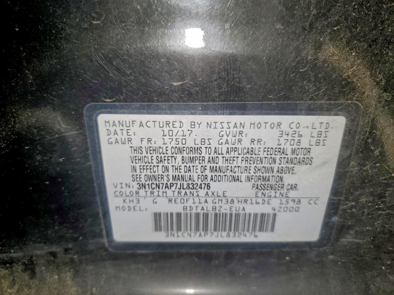 2018 NISSAN VERSA S photo 23
