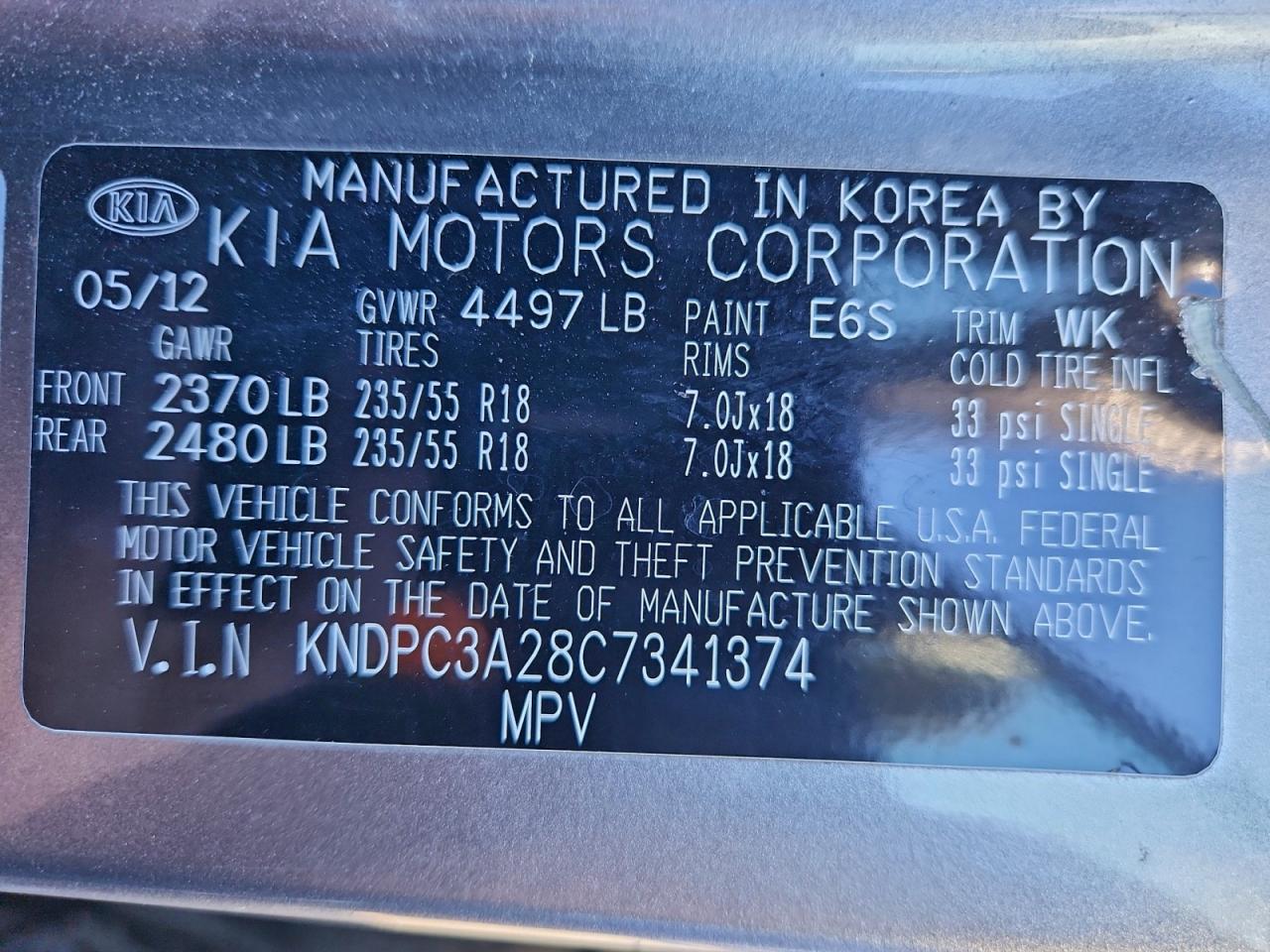 2012 KIA SPORTAGE EX photo 13