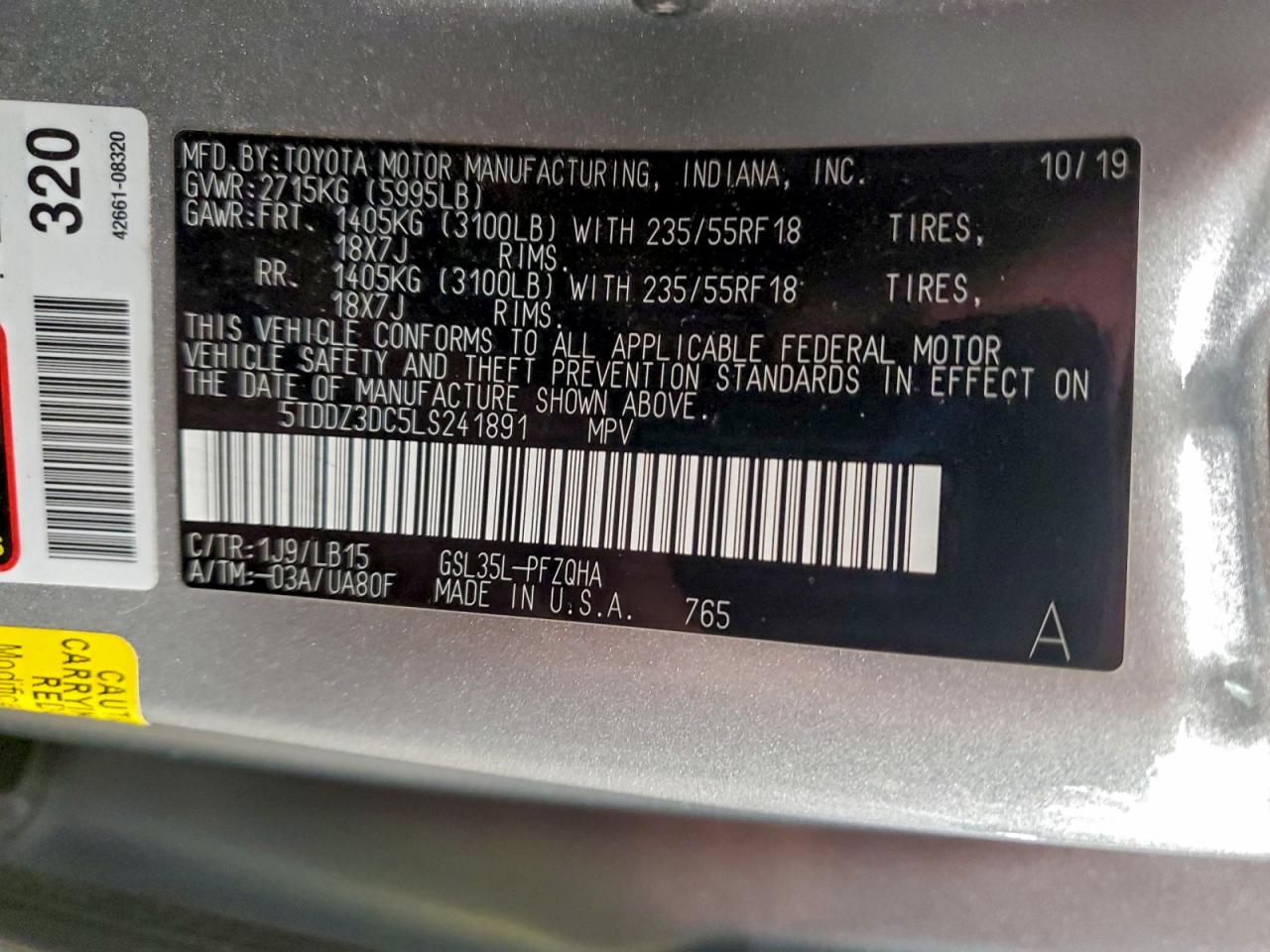 2020 TOYOTA SIENNA XLE photo 14