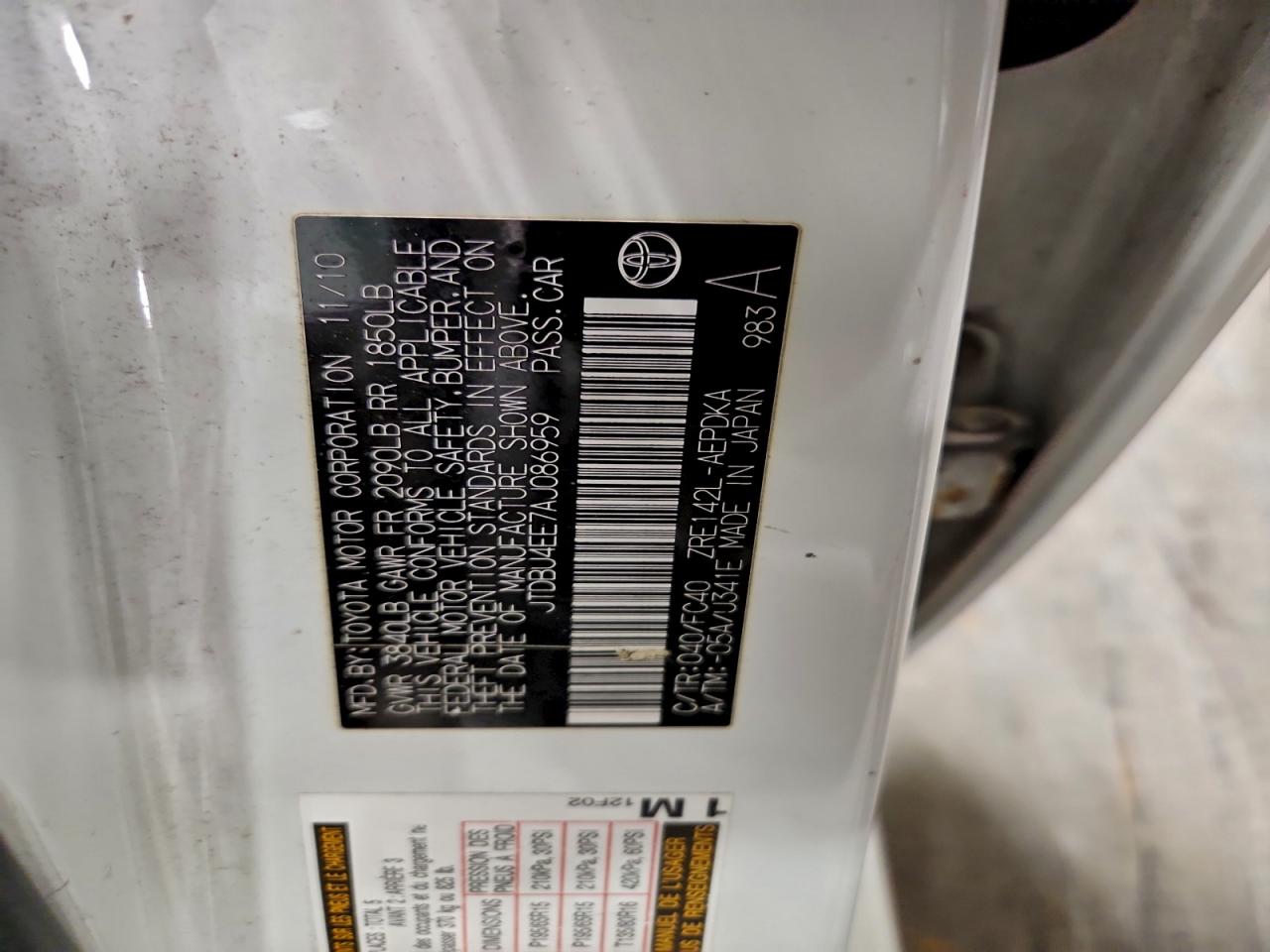 2010 TOYOTA COROLLA BASE photo 13