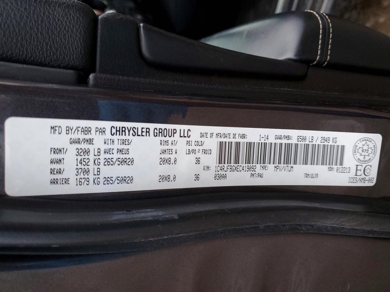 2014 JEEP GRAND CHEROKEE LIMITED photo 14