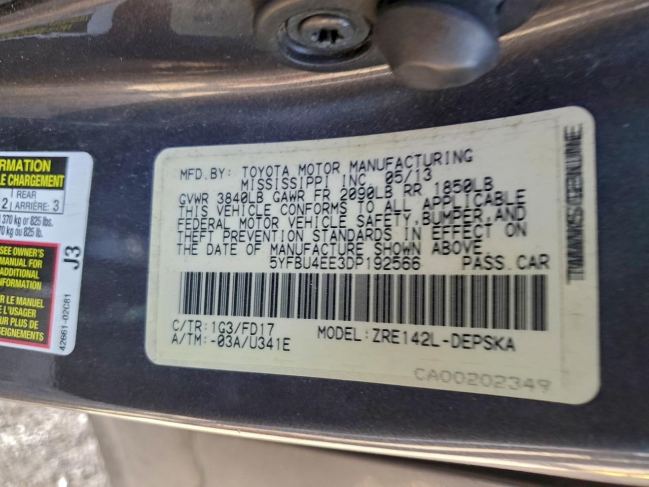 2013 TOYOTA COROLLA BASE photo 13