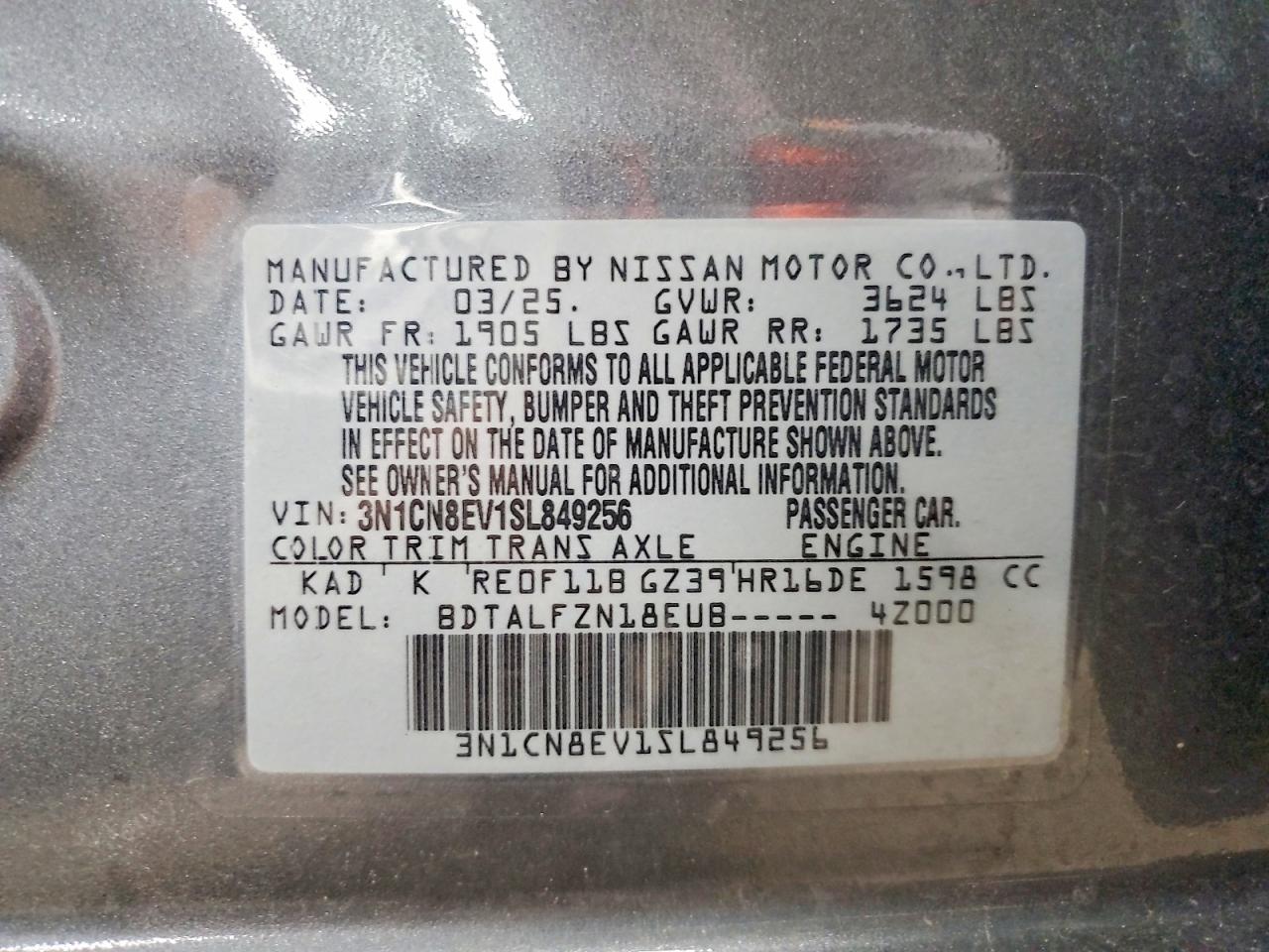 2025 NISSAN VERSA SV photo 12