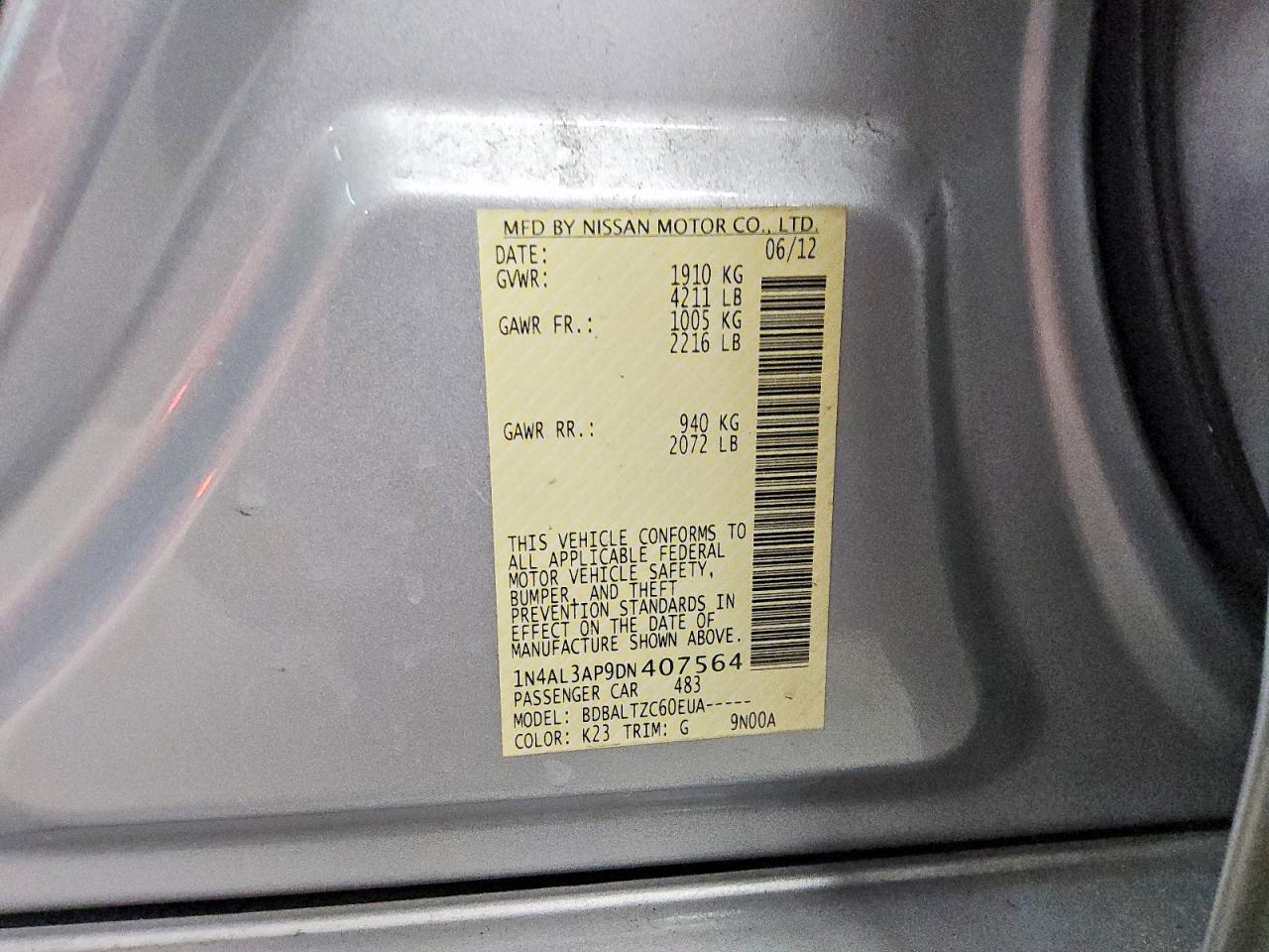 2013 NISSAN ALTIMA 2.5 photo 12