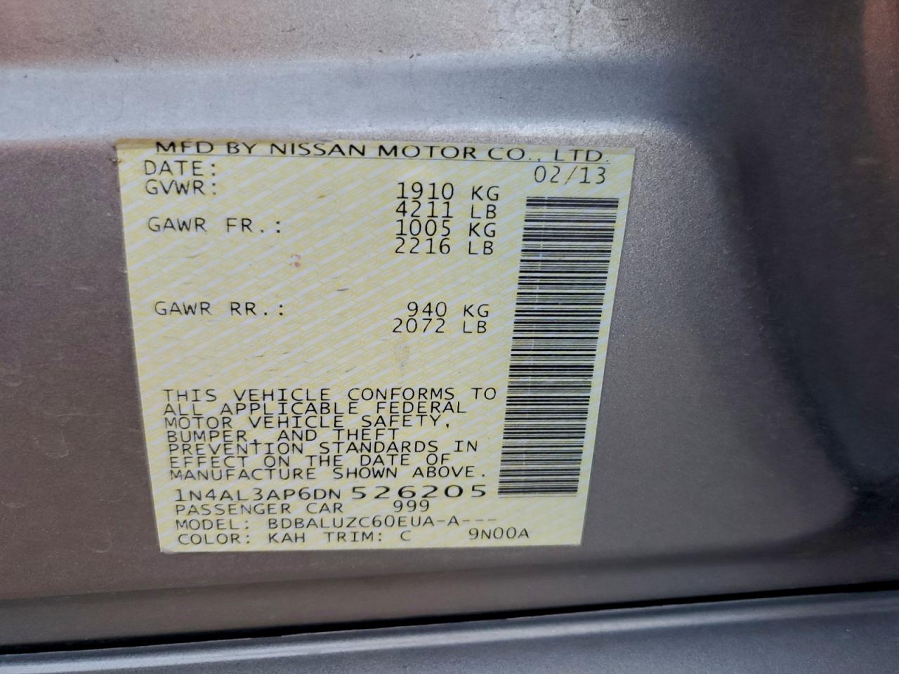2013 NISSAN ALTIMA 2.5 photo 12