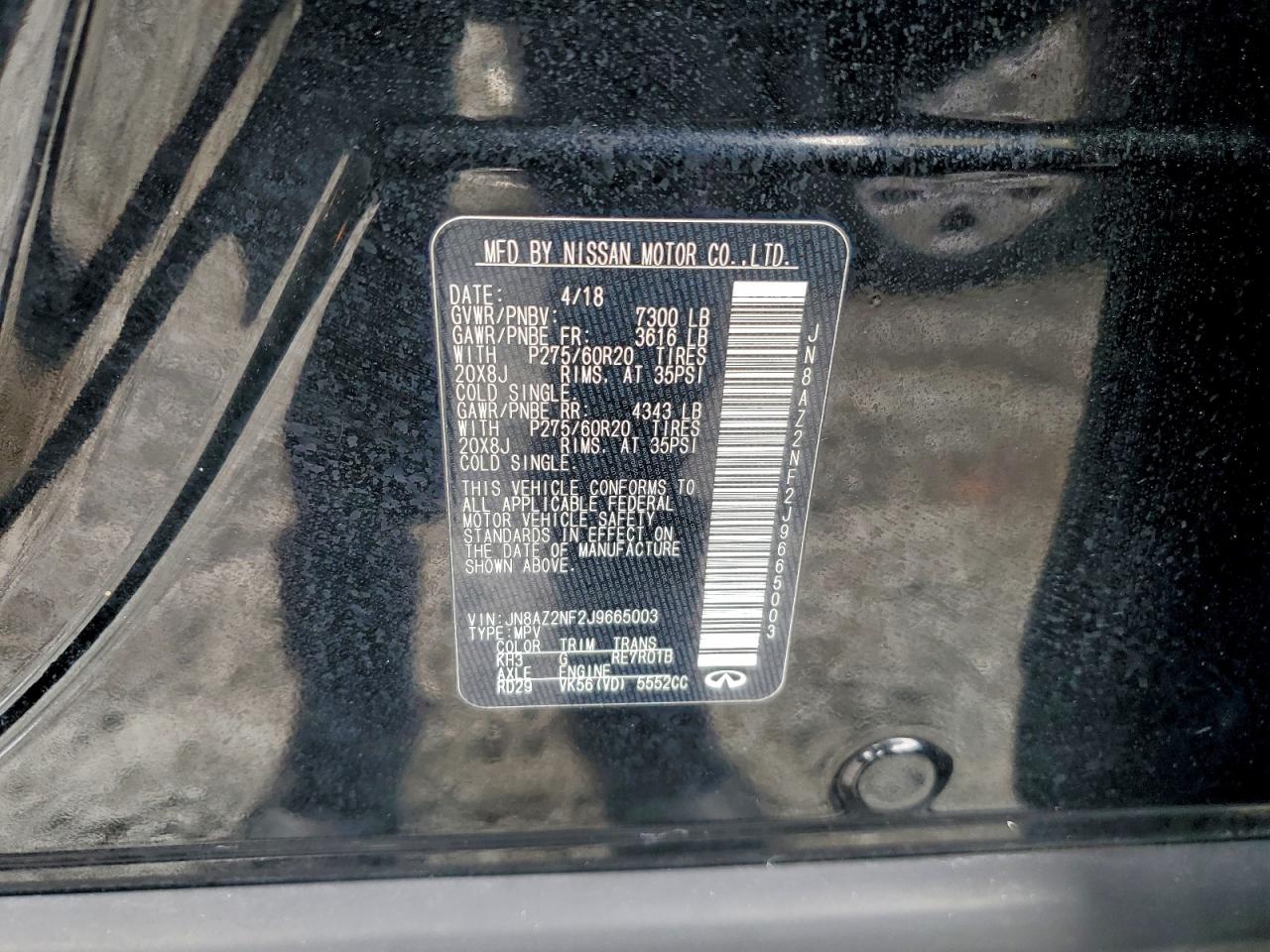 2018 INFINITI QX80 BASE photo 13