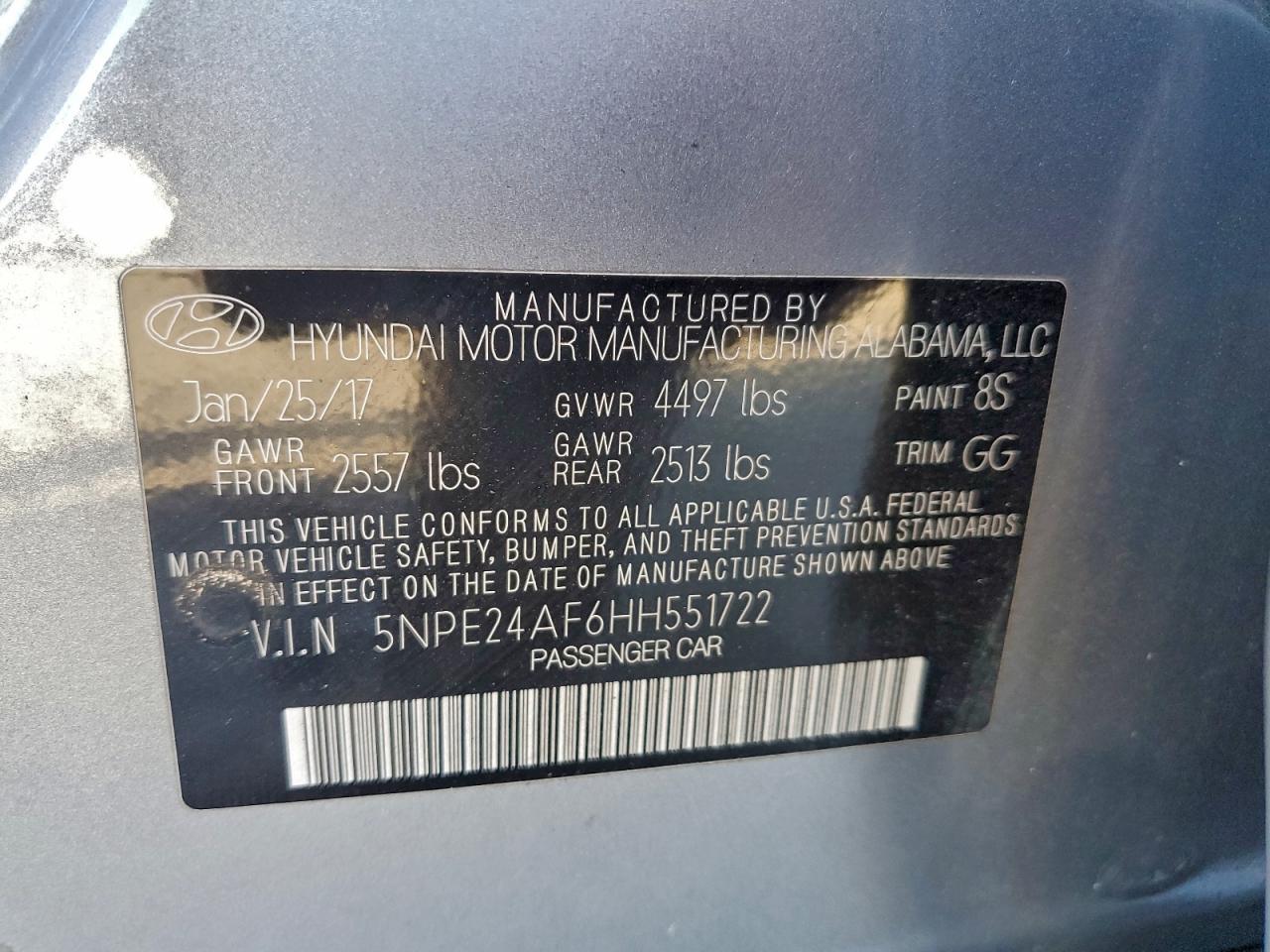 2017 HYUNDAI SONATA SE photo 12