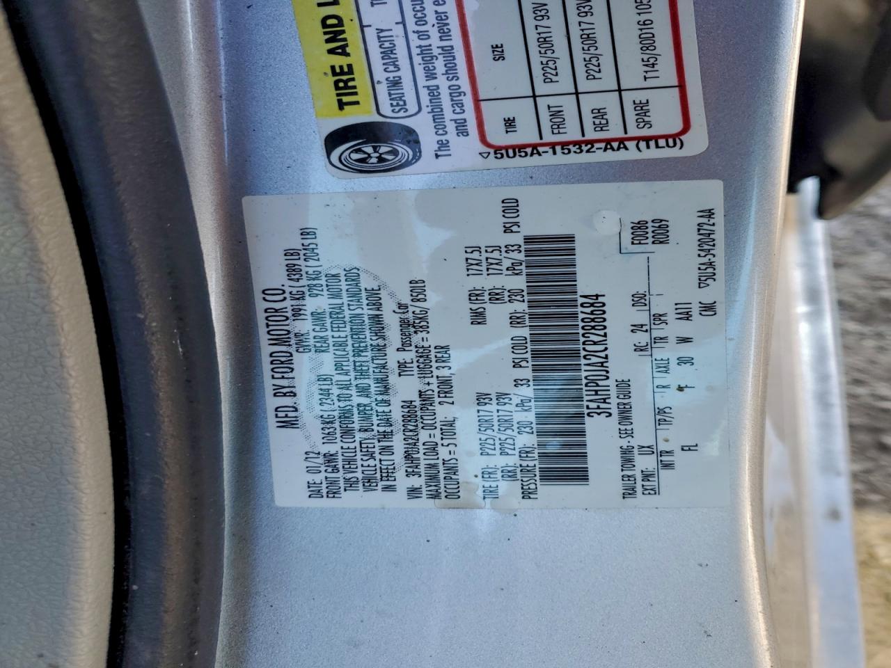 2012 FORD FUSION SEL photo 25