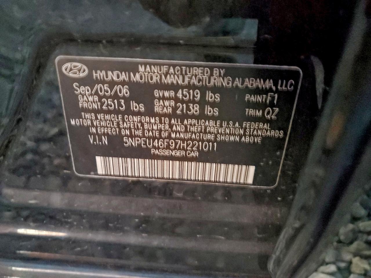 2007 HYUNDAI SONATA SE photo 12