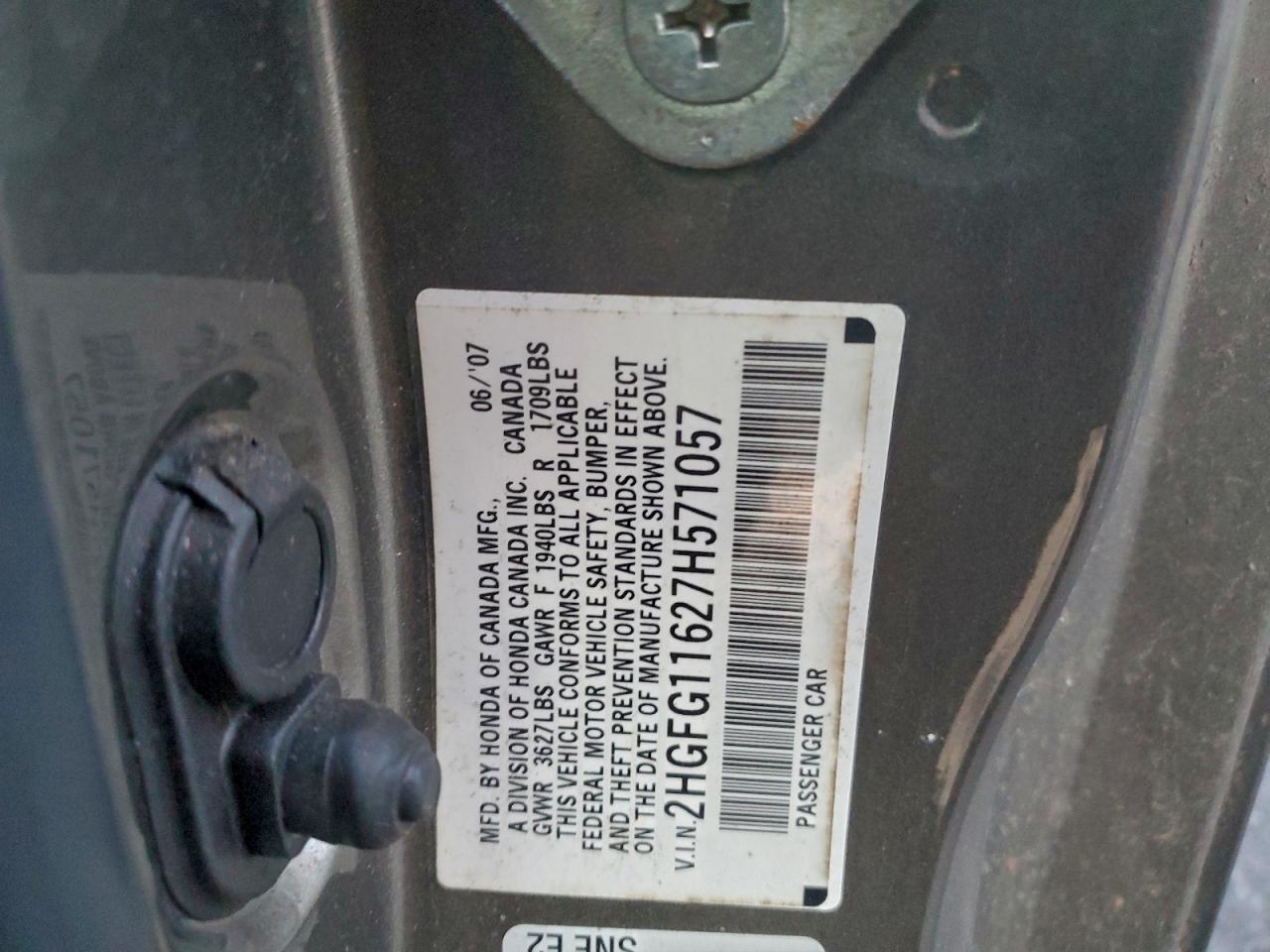 2007 HONDA CIVIC LX photo 12