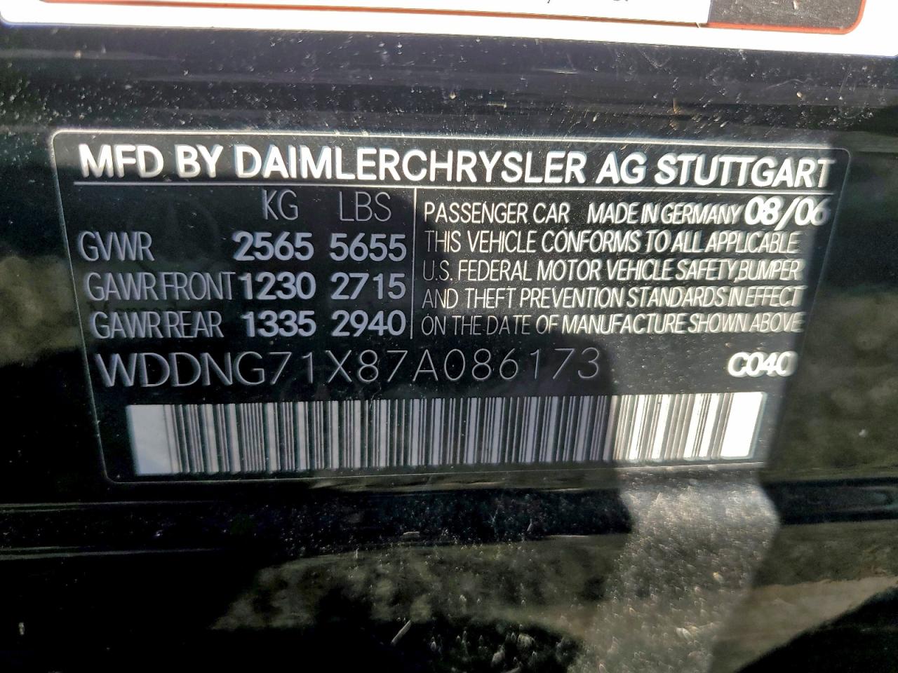 2007 MERCEDES-BENZ S 550 photo 23