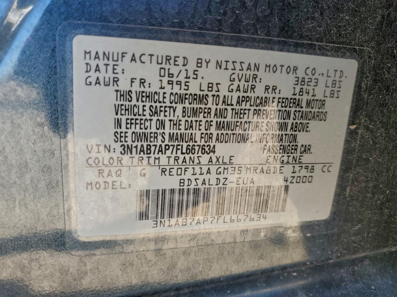 2015 NISSAN SENTRA S photo 12