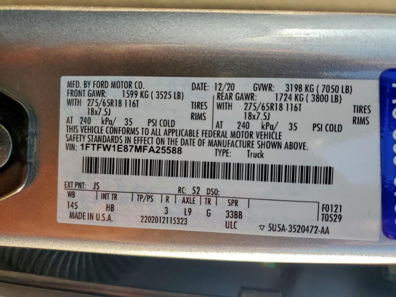 2021 FORD F150 SUPERCREW photo 12