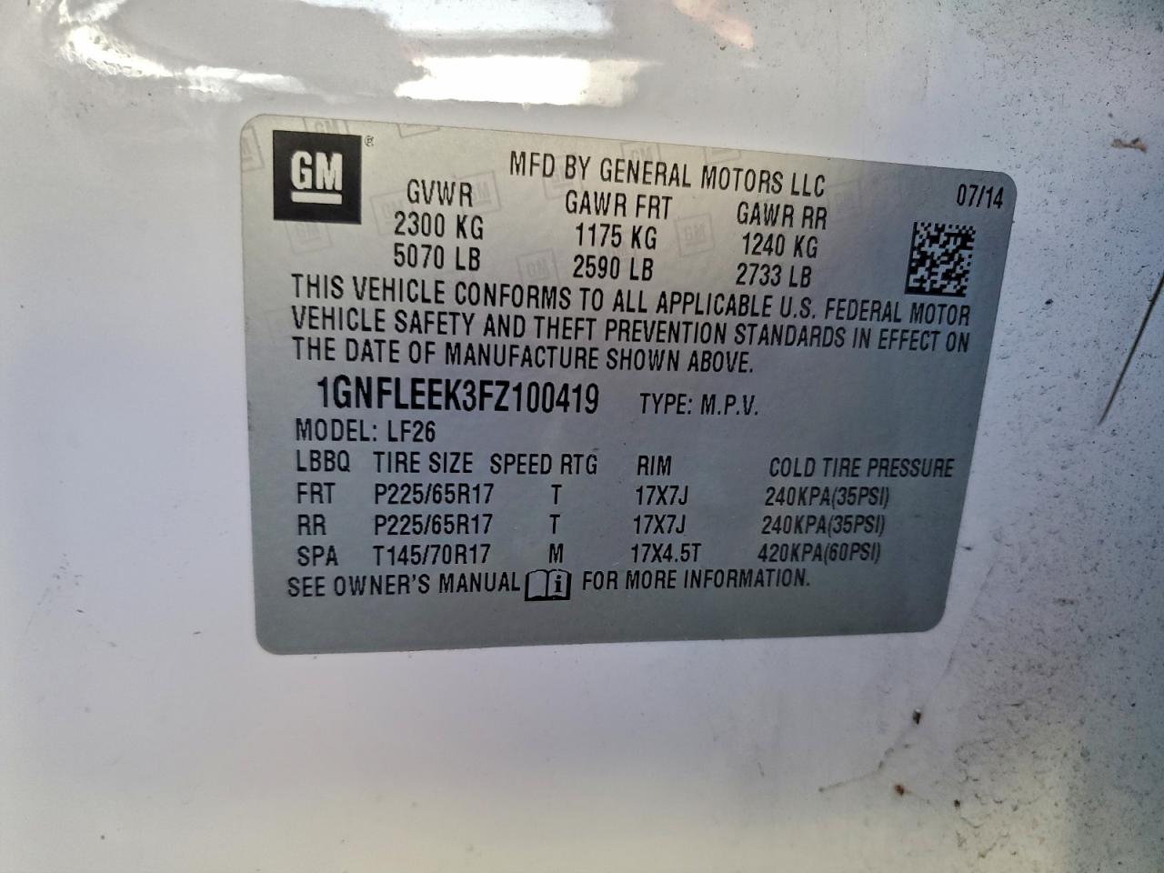 2015 CHEVROLET EQUINOX LS photo 27