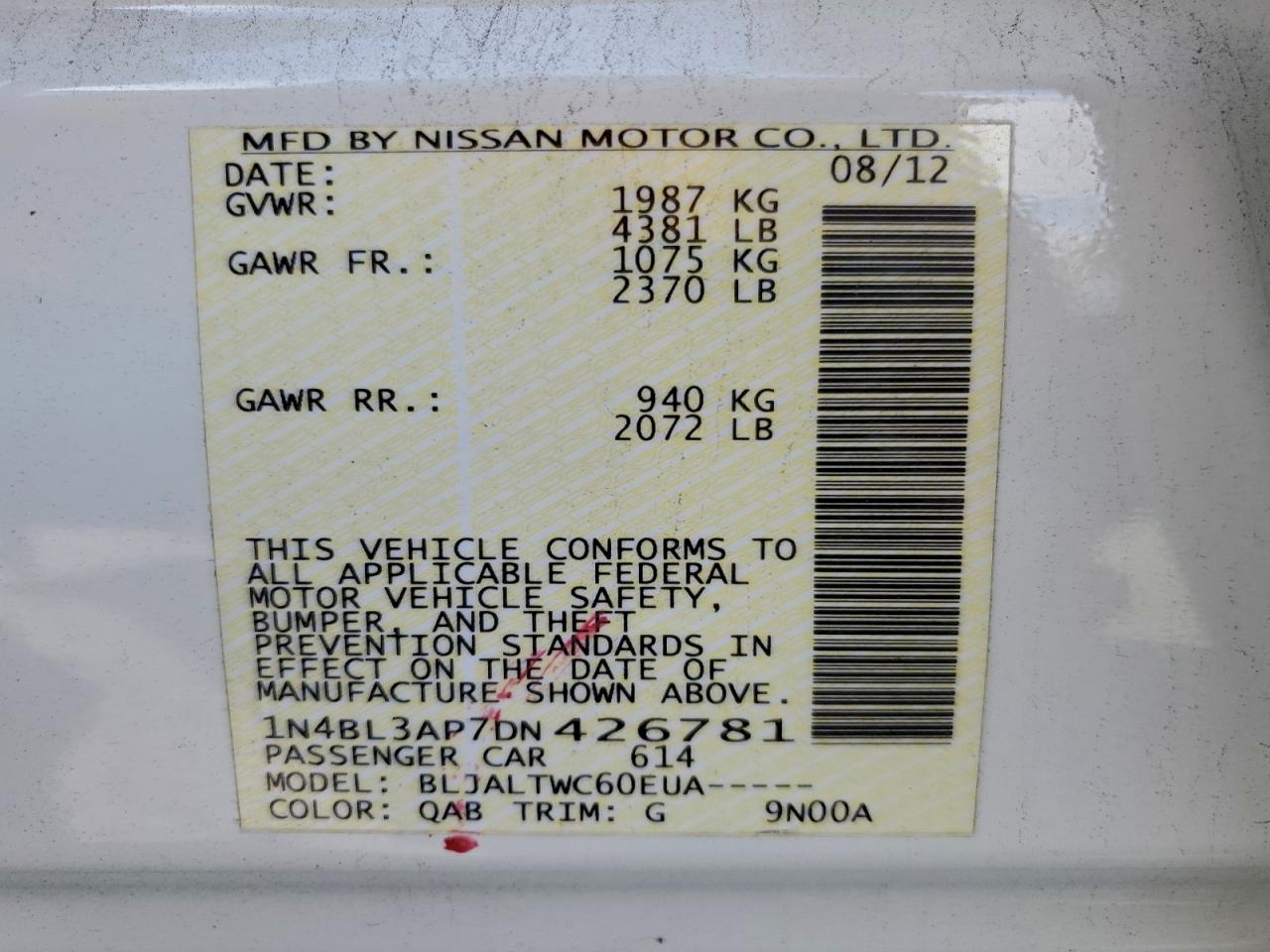 2013 NISSAN ALTIMA 3.5S photo 13