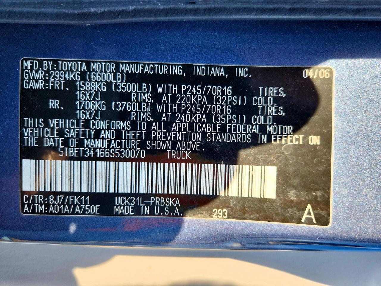 2006 TOYOTA TUNDRA DOUBLE CAB SR5 photo 12