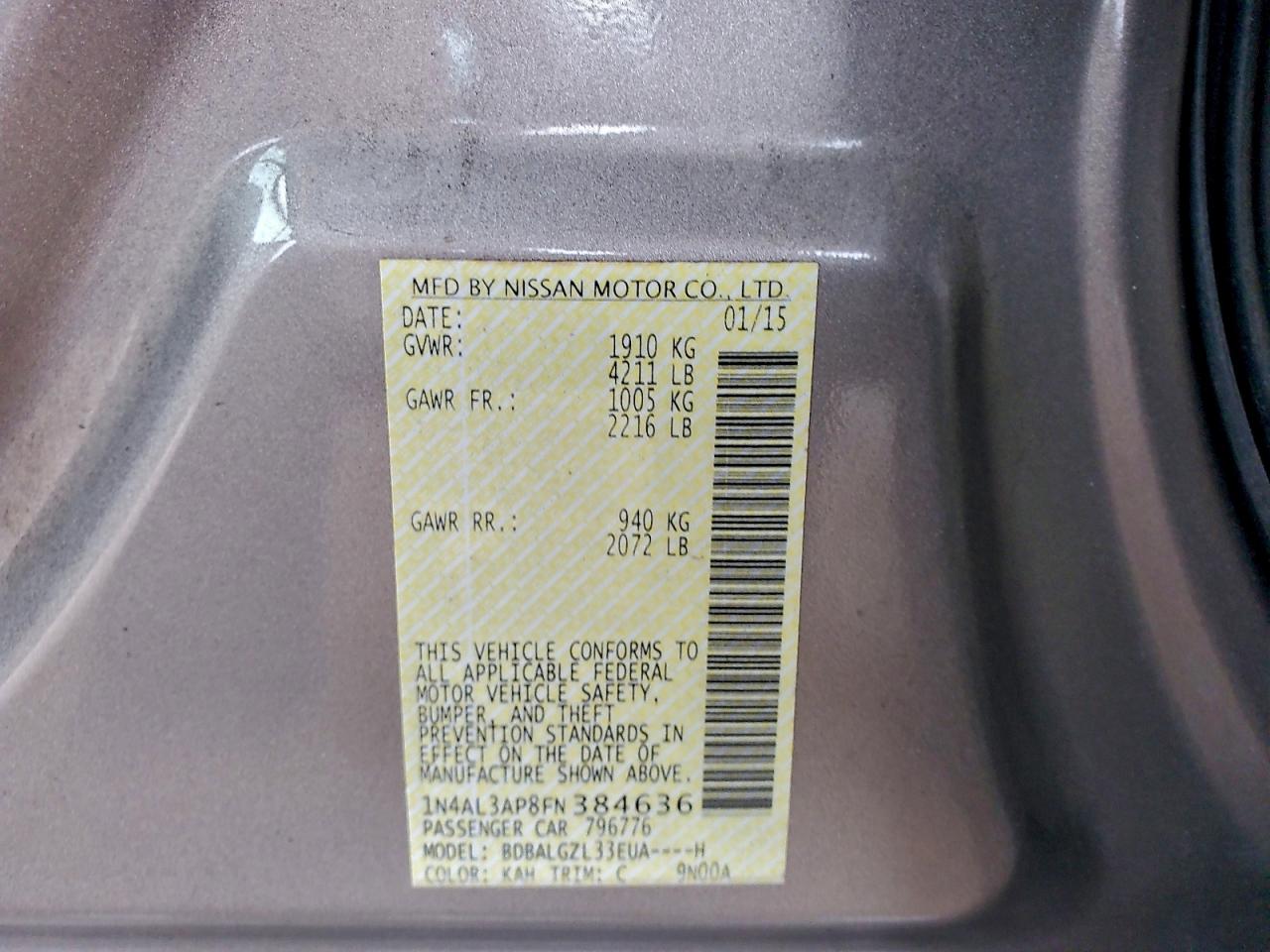 2015 NISSAN ALTIMA 2.5 photo 23