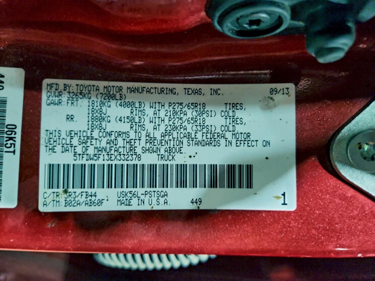2014 TOYOTA TUNDRA CREWMAX SR5 photo 13