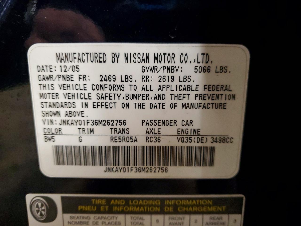 2006 INFINITI M35 BASE photo 12