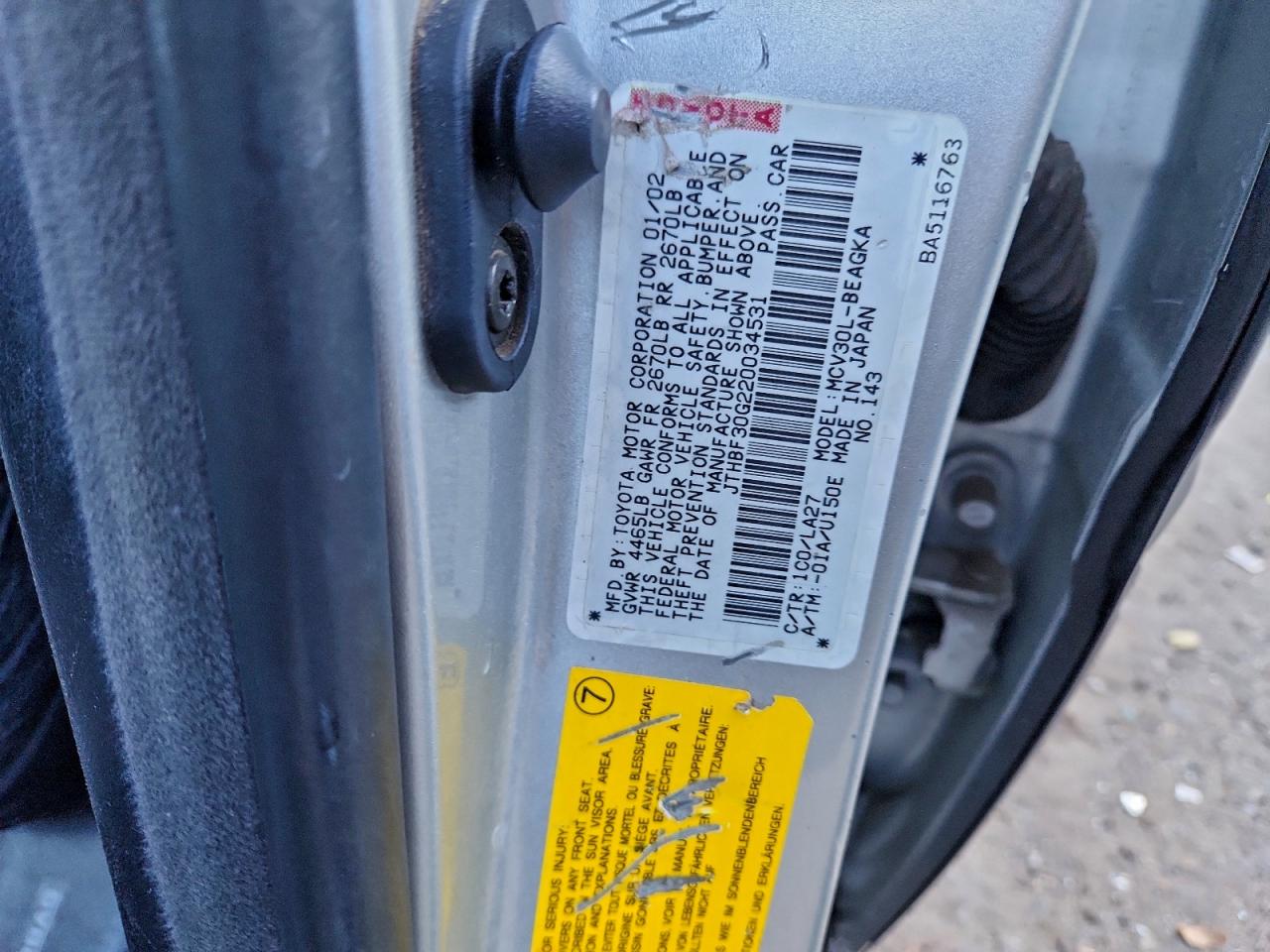 2002 LEXUS ES photo 23