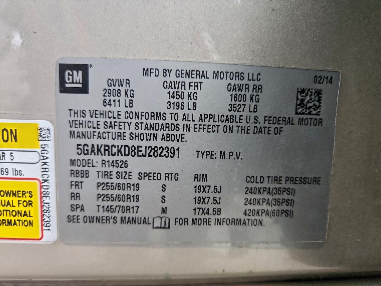 2014 BUICK ENCLAVE photo 14