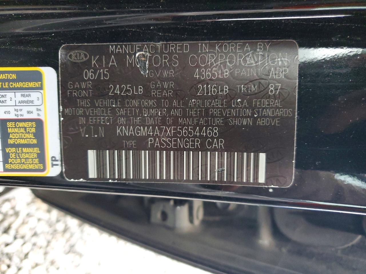 2015 KIA OPTIMA LX photo 12