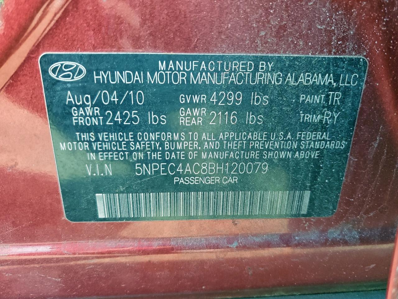 2011 HYUNDAI SONATA SE photo 12