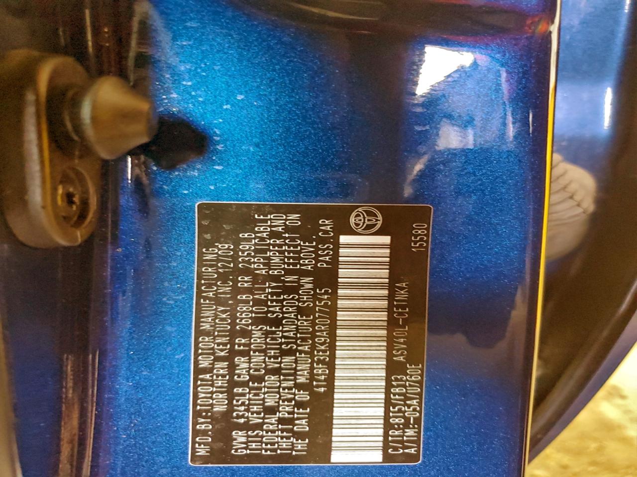 2010 TOYOTA CAMRY BASE photo 12