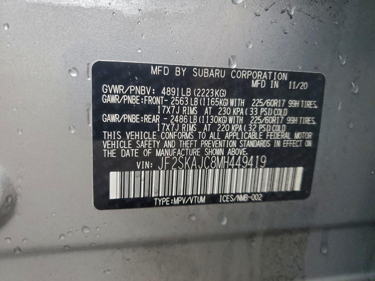 2021 SUBARU FORESTER PREMIUM photo 25