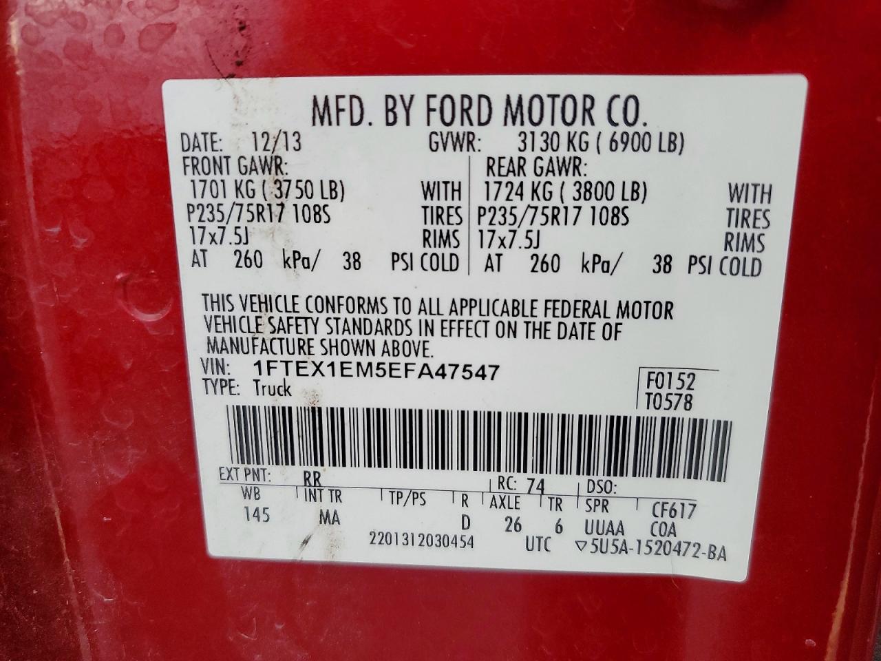 2014 FORD F150 SUPER CAB photo 12