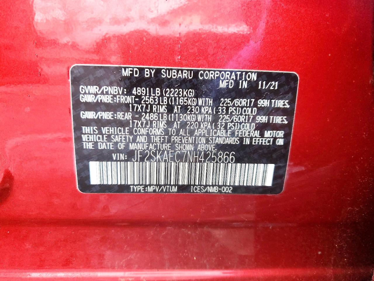 2022 SUBARU FORESTER PREMIUM photo 12