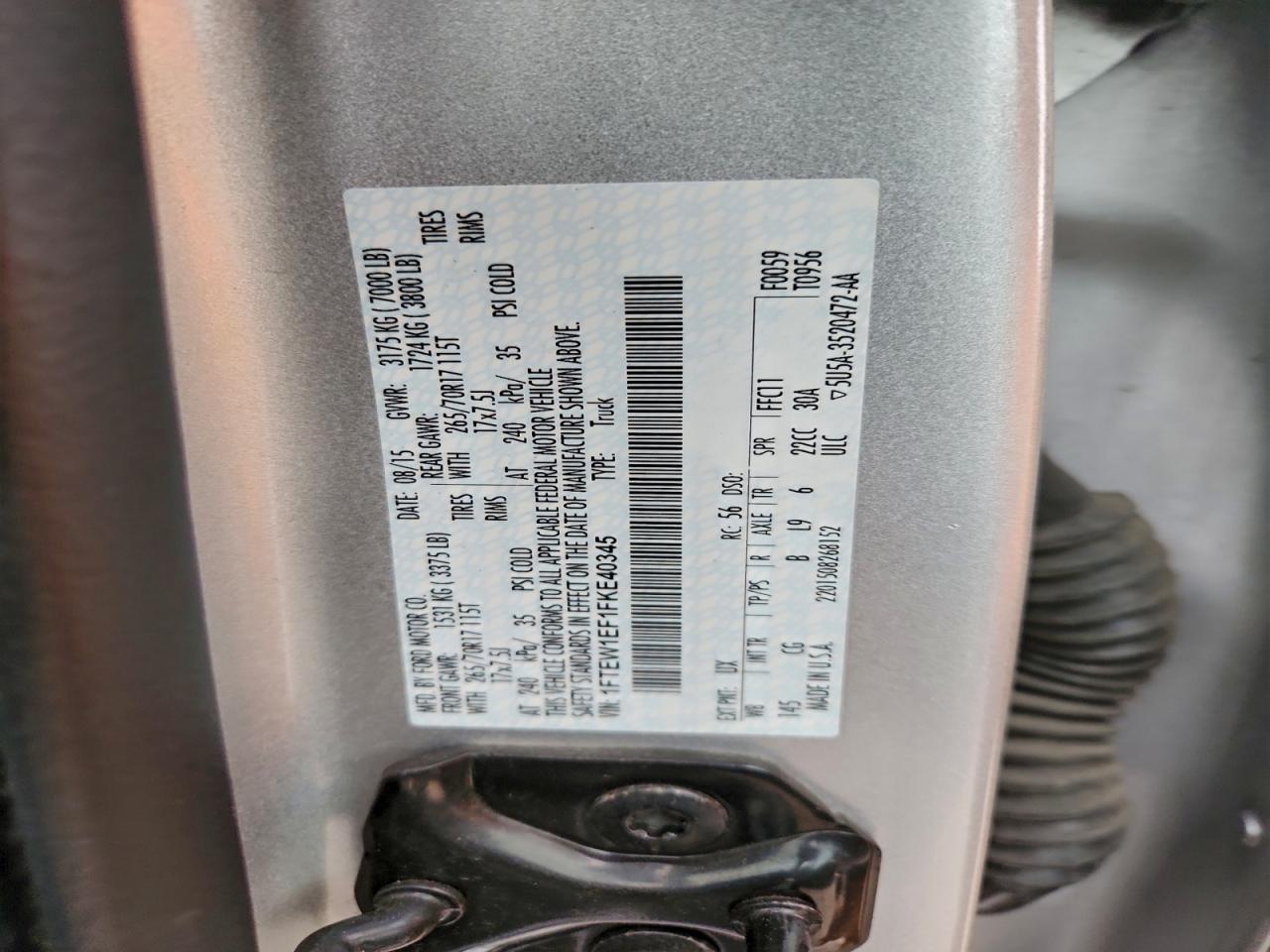 2015 FORD F150 SUPERCREW photo 12