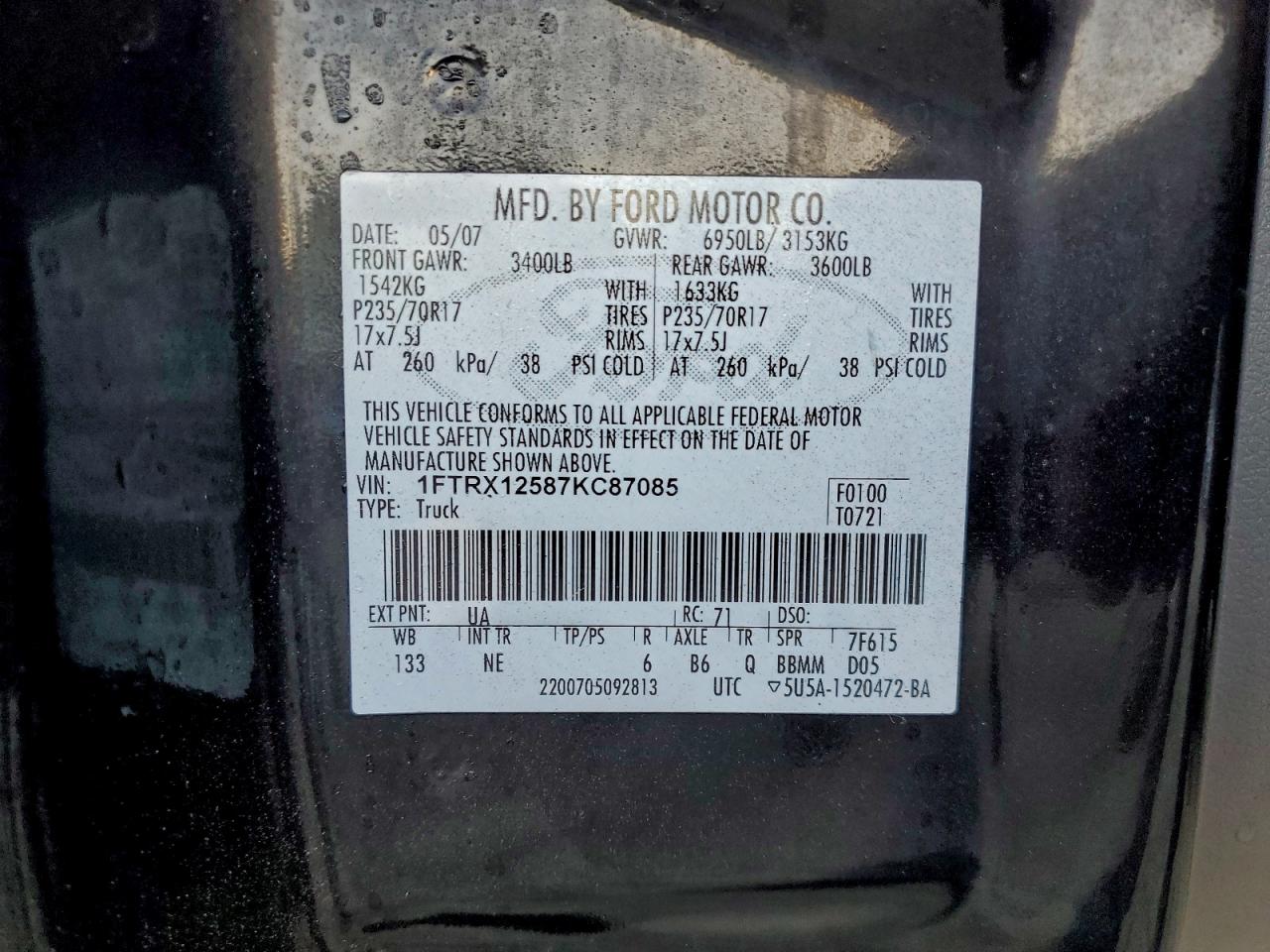 2007 FORD F150 photo 12