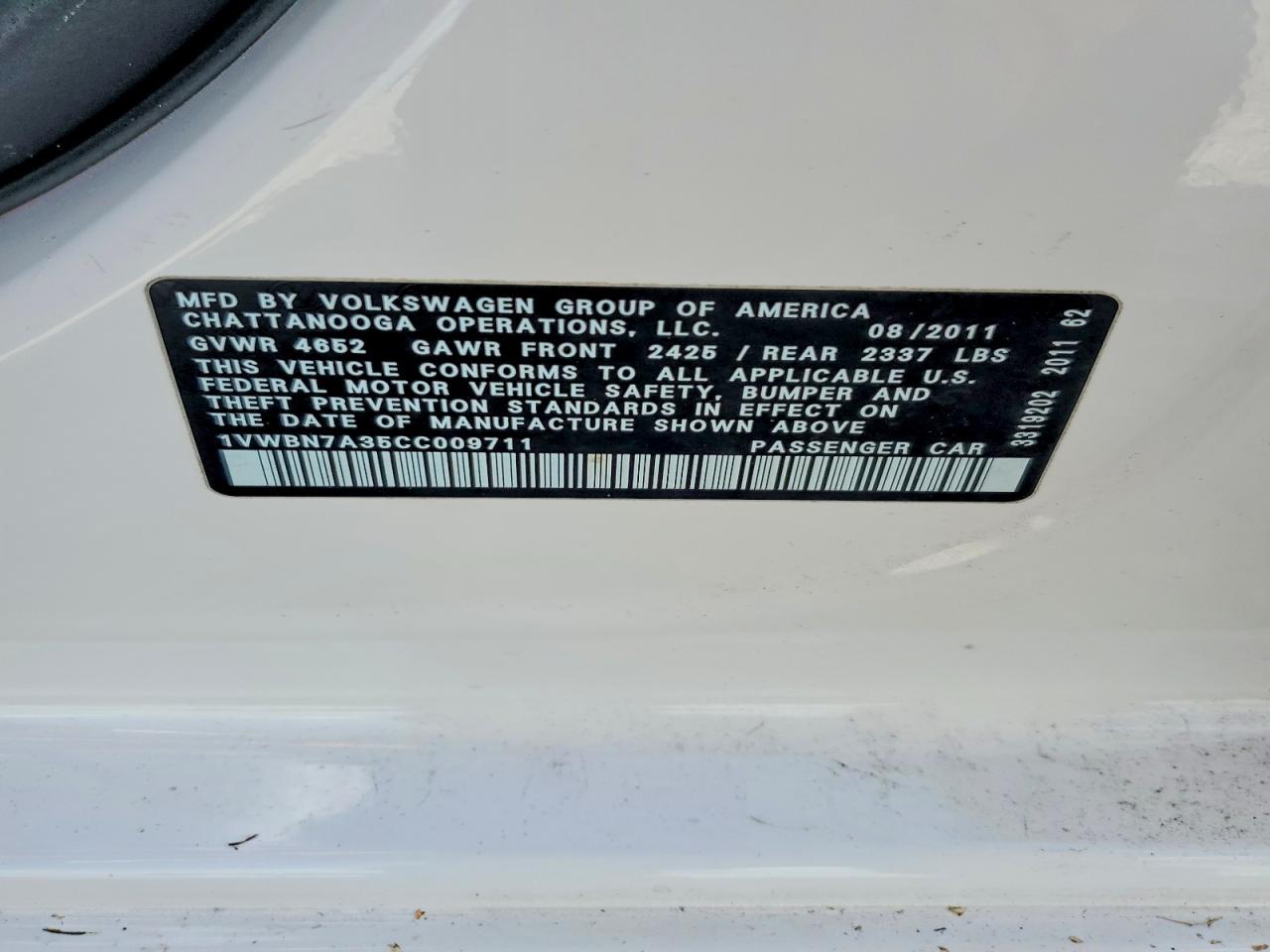 2012 VOLKSWAGEN PASSAT SE photo 12