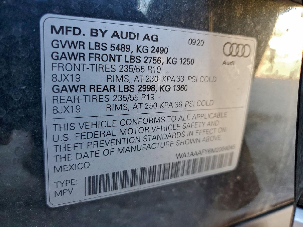 2021 AUDI Q5 PREMIUM photo 12