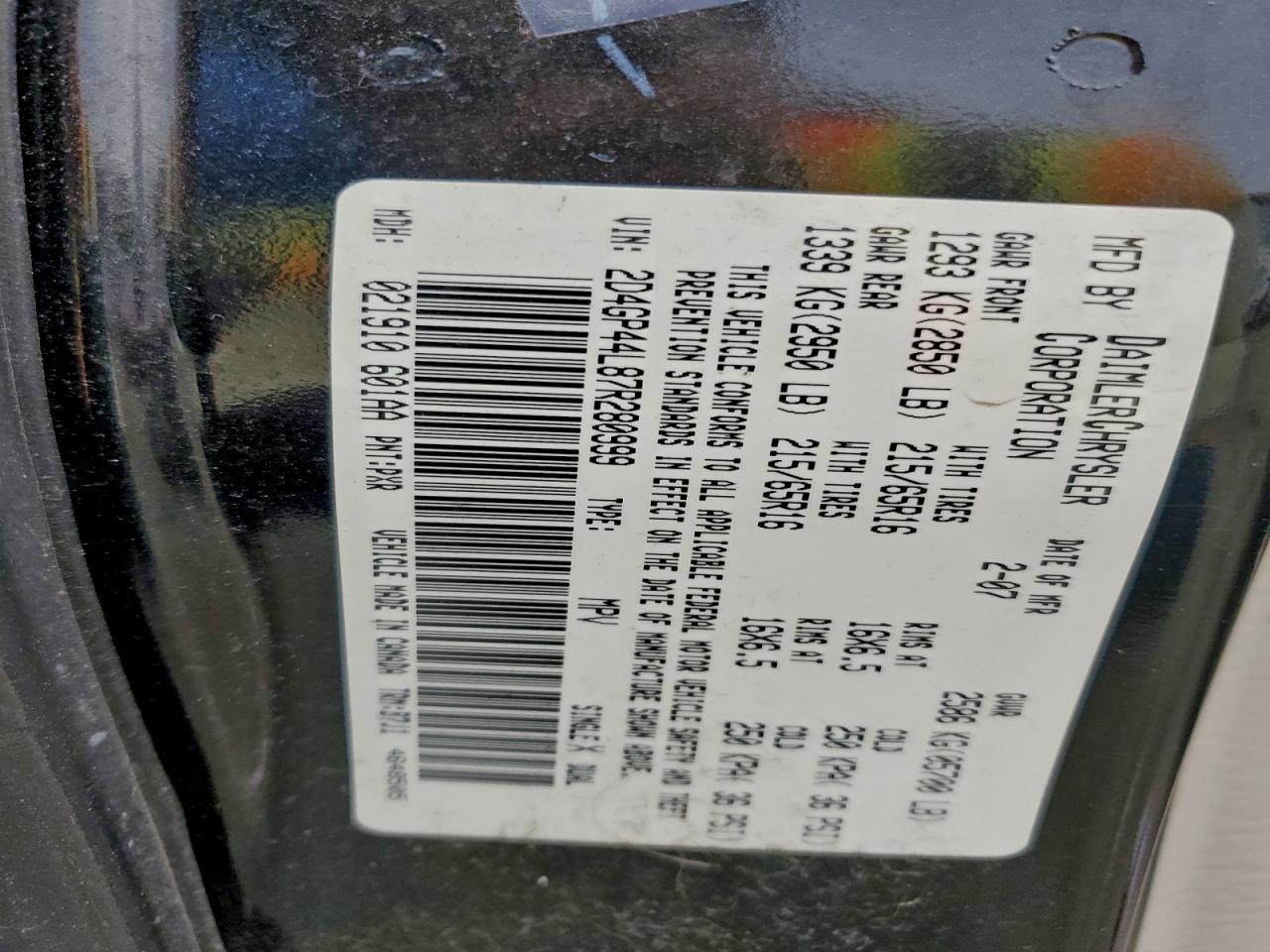 2007 DODGE GRAND CARAVAN SXT photo 13