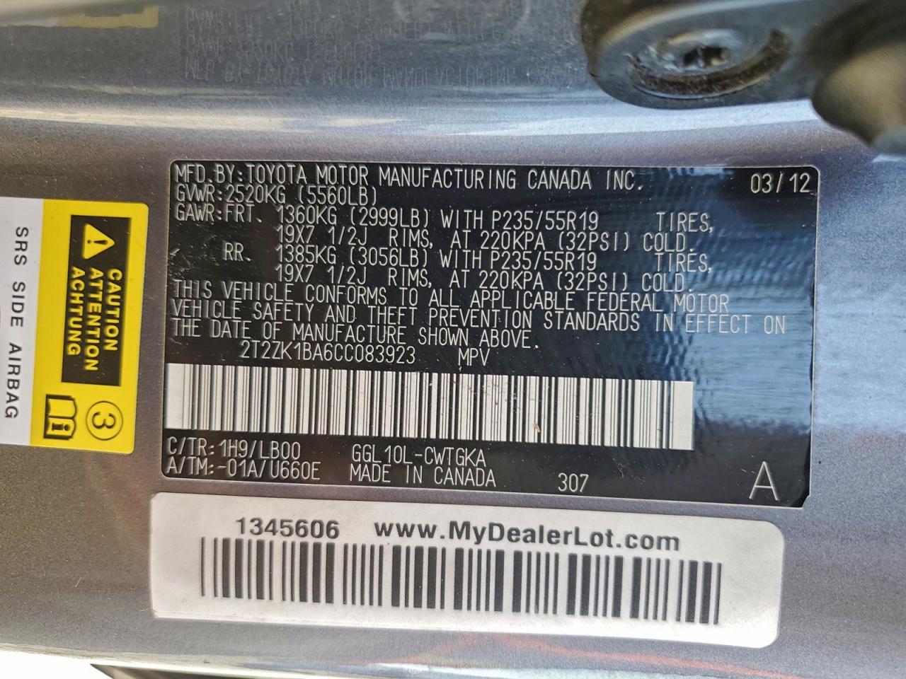2012 LEXUS RX 350 photo 14
