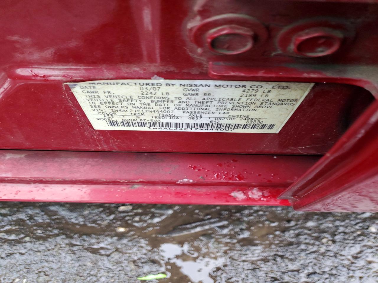 2007 NISSAN ALTIMA 2.5 photo 13