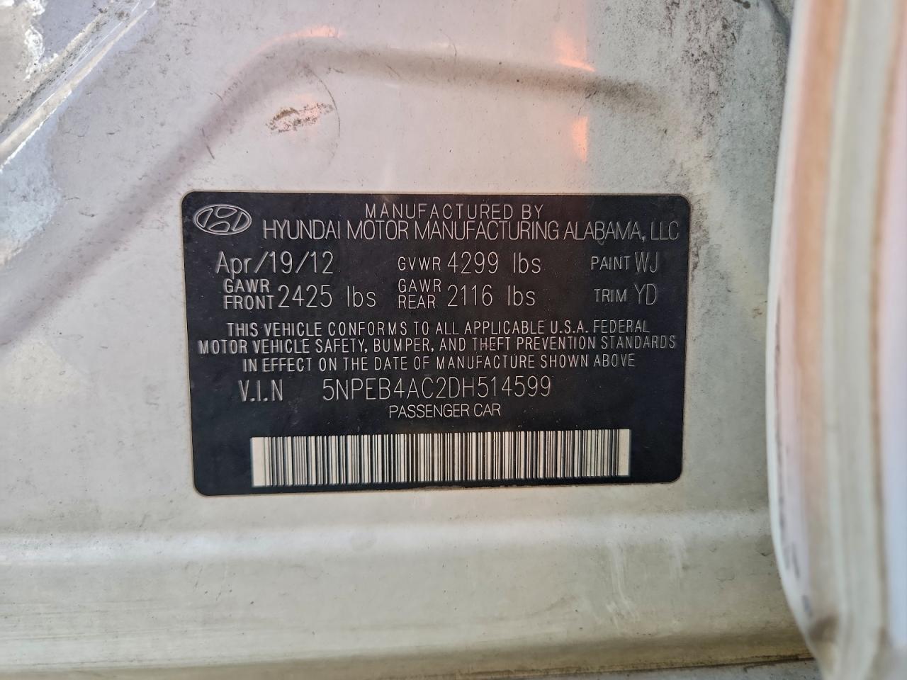 2013 HYUNDAI SONATA GLS photo 34