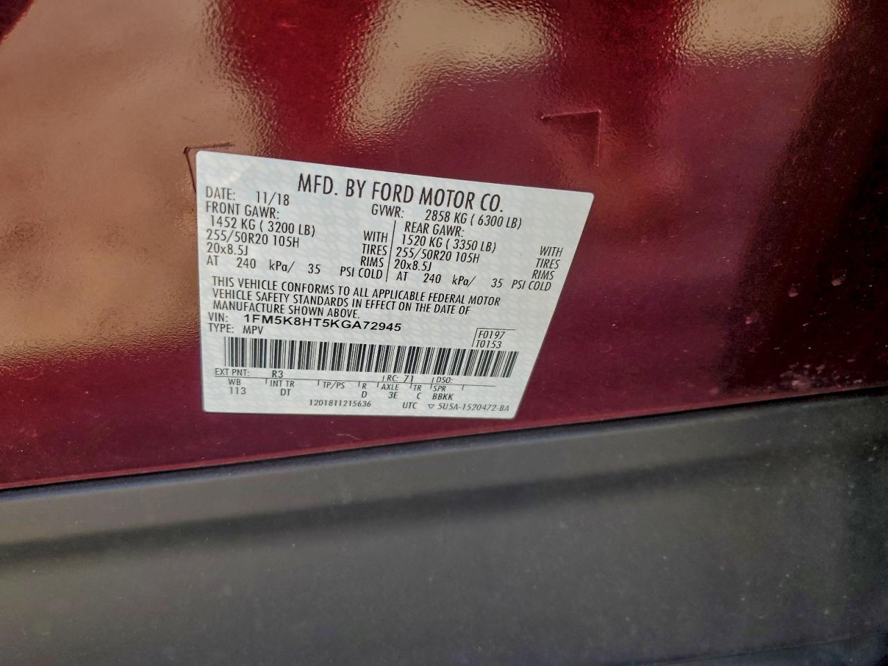 2019 FORD EXPLORER PLATINUM photo 37