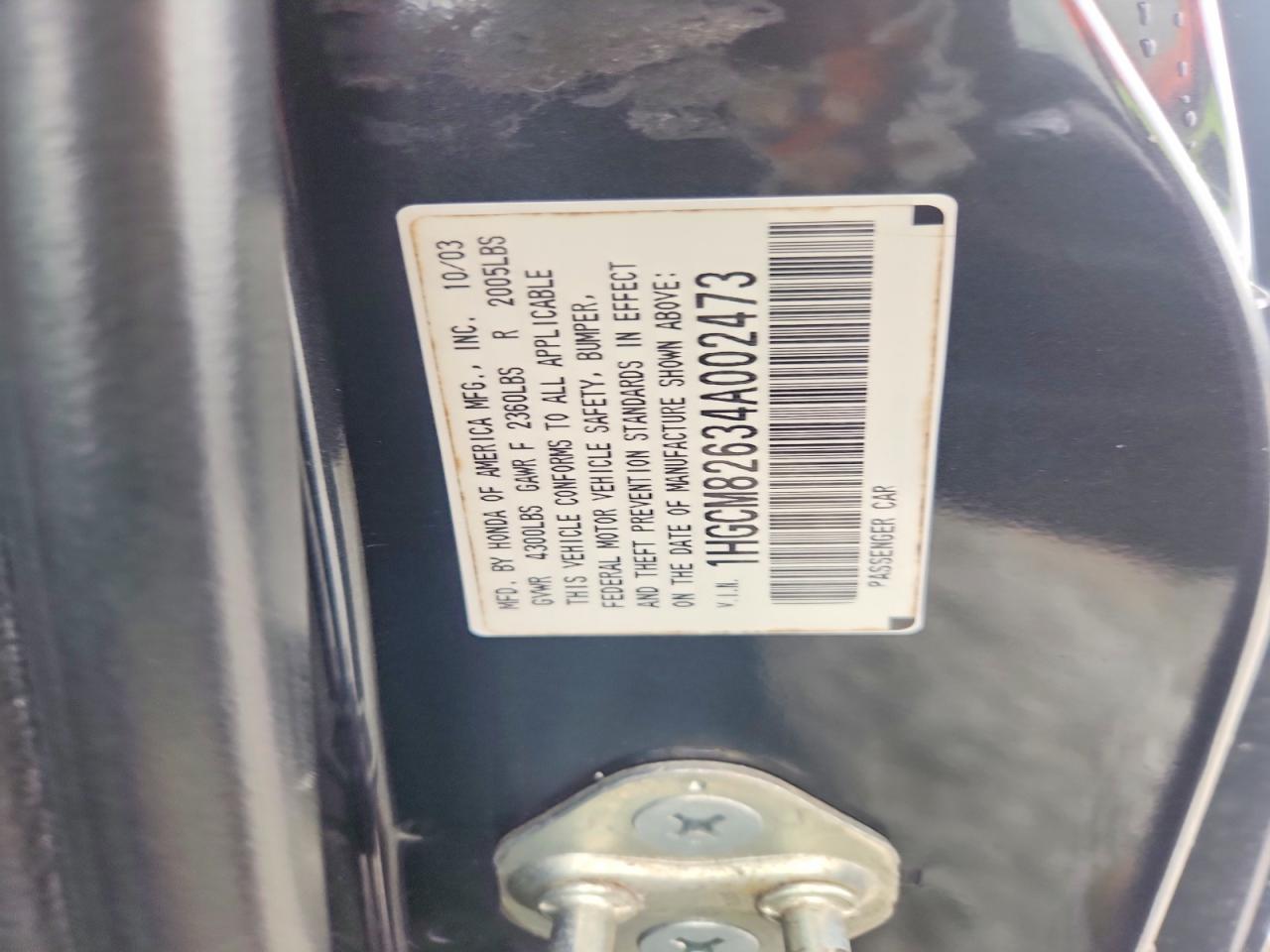 2004 HONDA ACCORD EX photo 12
