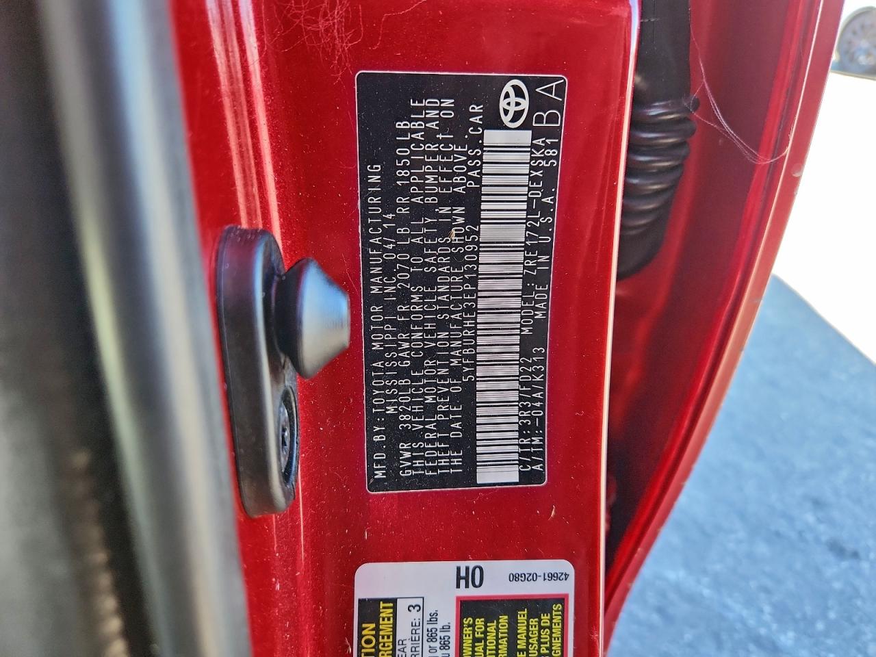 2014 TOYOTA COROLLA L photo 12