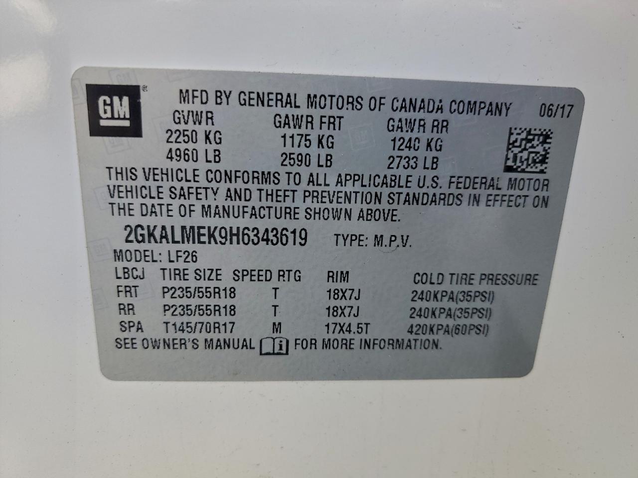 2017 GMC TERRAIN SLE photo 13