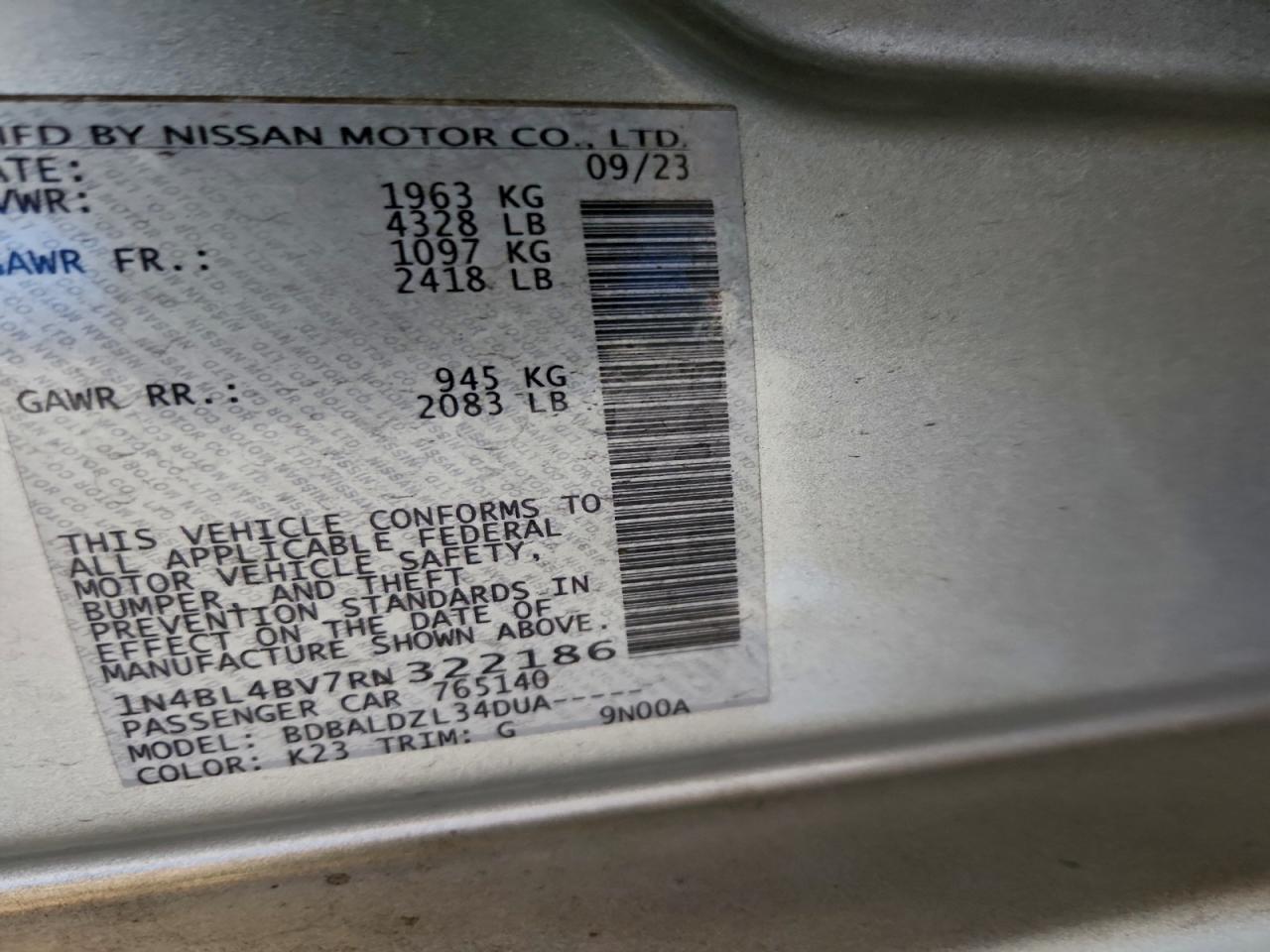 2024 NISSAN ALTIMA S photo 12
