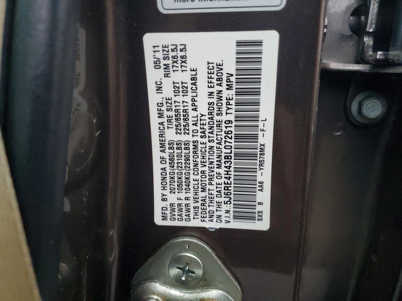 2011 HONDA CR-V SE photo 14